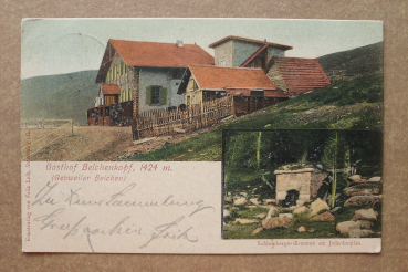 Ansichtskarte AK Gebweiler Guebwiller Elsass 1899 Belchen Gasthof Belchenkopf Gebäude Ortsansicht Frankreich France 68 Haut Rhin